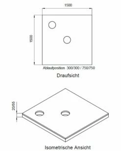 Schedel Plan Unterbauelement 150 X 150 Cm Bodeneben, 2er Set