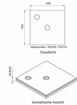 Schedel Plan Unterbauelement 150 X 150 Cm Bodeneben, 3er Set