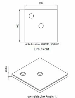 Schedel Plan Unterbauelement 90 X 90 Cm Bodeneben, 2er Set