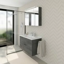 Steinkamp Living 2.0 Badmöbel Set 100 Cm Mit Spiegelschrank -Badezimmer Verkaufs-Shop steinkamp badmoebel living 2 moebelsets mit 8398741