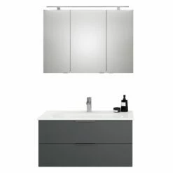 Steinkamp Living 2.0 / GROHE Essence Badmöbel Set 100 Cm Mit Spiegelschrank