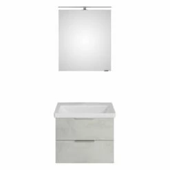 Steinkamp Living 2.0 / Villeroy & Boch Subway 3.0 Badmöbel Set 65 Cm Mit Spiegelschrank