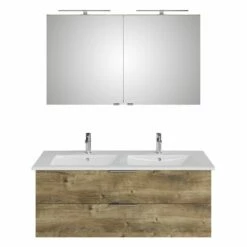 Steinkamp Living 2.0 / Villeroy & Boch Venticello CeramicPlus Badmöbel Set 130 Cm Mit Spiegelschrank, 2 Drehtüren