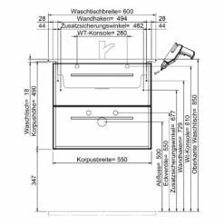 Steinkamp Living 2.0 / Villeroy & Boch Venticello CeramicPlus Badmöbel Set 60 Cm Mit Spiegelschrank -Badezimmer Verkaufs-Shop steinkamp badmoebel living 2 sets mit 12465417