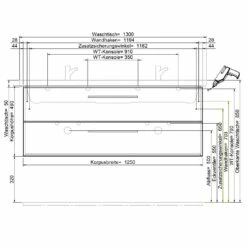 Steinkamp Living 2.0 / Villeroy & Boch Subway 3.0 Badmöbel Set 130 Cm Mit Spiegelschrank, 3 Drehtüren -Badezimmer Verkaufs-Shop steinkamp badmoebel living 2 sets mit 12465427