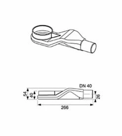 TECE TECEdrainline Ablauf Superflach, DN 40 Auslauf Seitlich