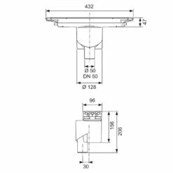 TECE TECEdrainprofile Ablauf "senkrecht", DN 50