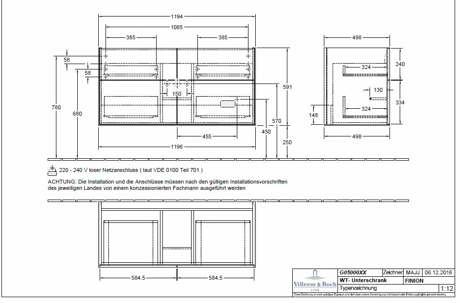 Villeroy & Boch Finion Waschtisch-Kombination 120 Cm Mit 4 Auszügen Und Spiegel Finion 6 Villeroy & Boch Finion Waschtisch-Kombination 120 Cm Mit 4 Auszügen Und Spiegel Finion – Bild 4