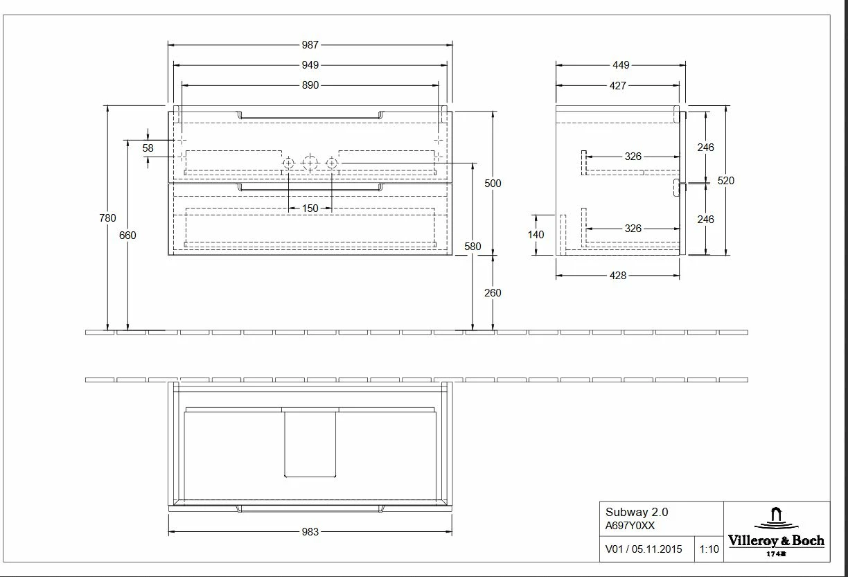 Villeroy & Boch Subway 2.0 Waschtisch-Kombination 100 Cm Mit 2 Auszügen Und Spiegelschrank My View 14 6 Villeroy & Boch Subway 2.0 Waschtisch-Kombination 100 Cm Mit 2 Auszügen Und Spiegelschrank My View 14 – Bild 4