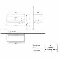 Villeroy & Boch Subway 3.0 Badmöbel-Set 100 Cm Mit Beleuchtung, 1 Auszug -Badezimmer Verkaufs-Shop villeroy boch alle kollektionen subway 3 10315319