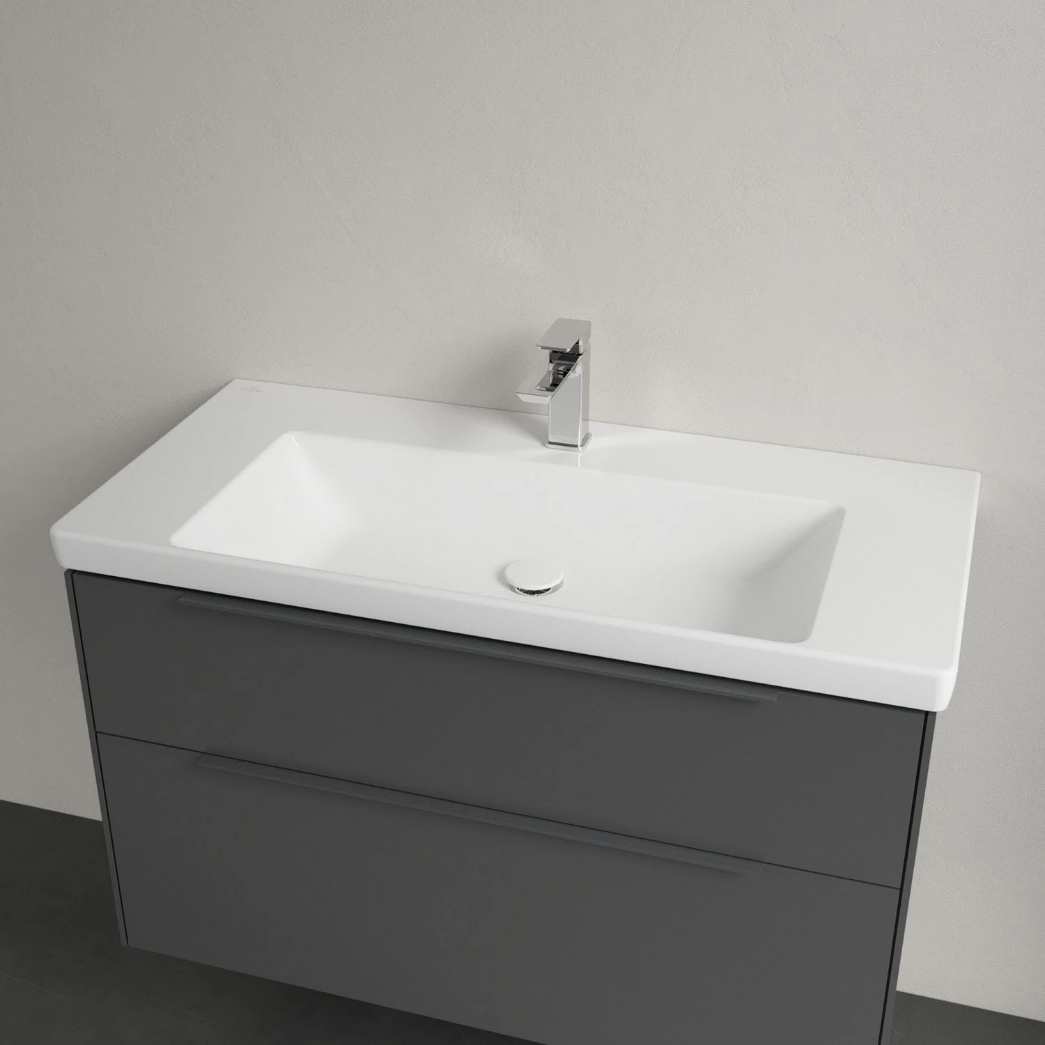 Villeroy & Boch Subway 3.0 Badmöbel-Set 100 Cm Mit Beleuchtung, Griff In Möbelfarbe, 2 Auszüge 3 Villeroy & Boch Subway 3.0 Badmöbel-Set 100 Cm Mit Beleuchtung, Griff In Möbelfarbe, 2 Auszüge