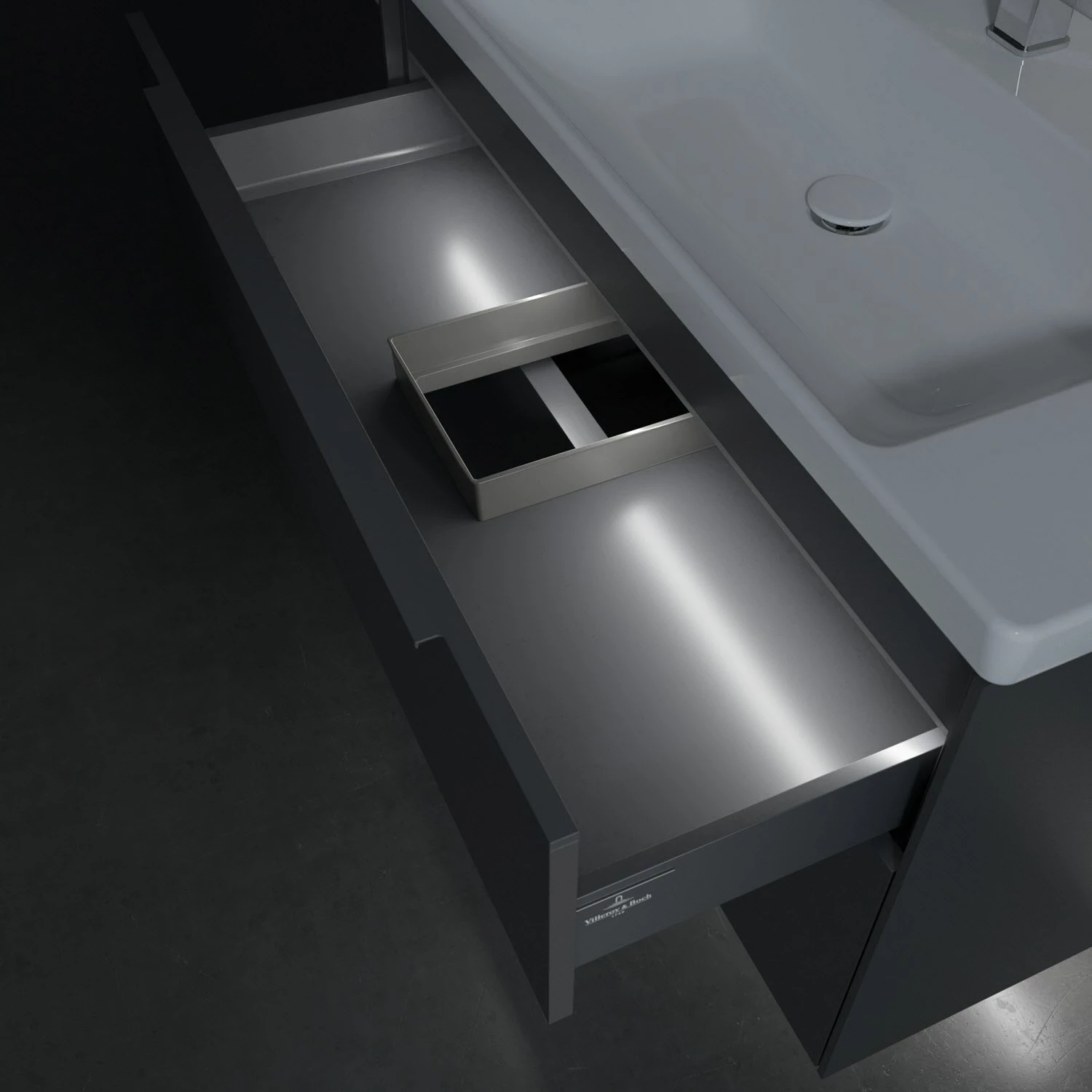 Villeroy & Boch Subway 3.0 Badmöbel-Set 100 Cm Mit Beleuchtung, Griff In Möbelfarbe, 2 Auszüge 8 Villeroy & Boch Subway 3.0 Badmöbel-Set 100 Cm Mit Beleuchtung, Griff In Möbelfarbe, 2 Auszüge – Bild 6