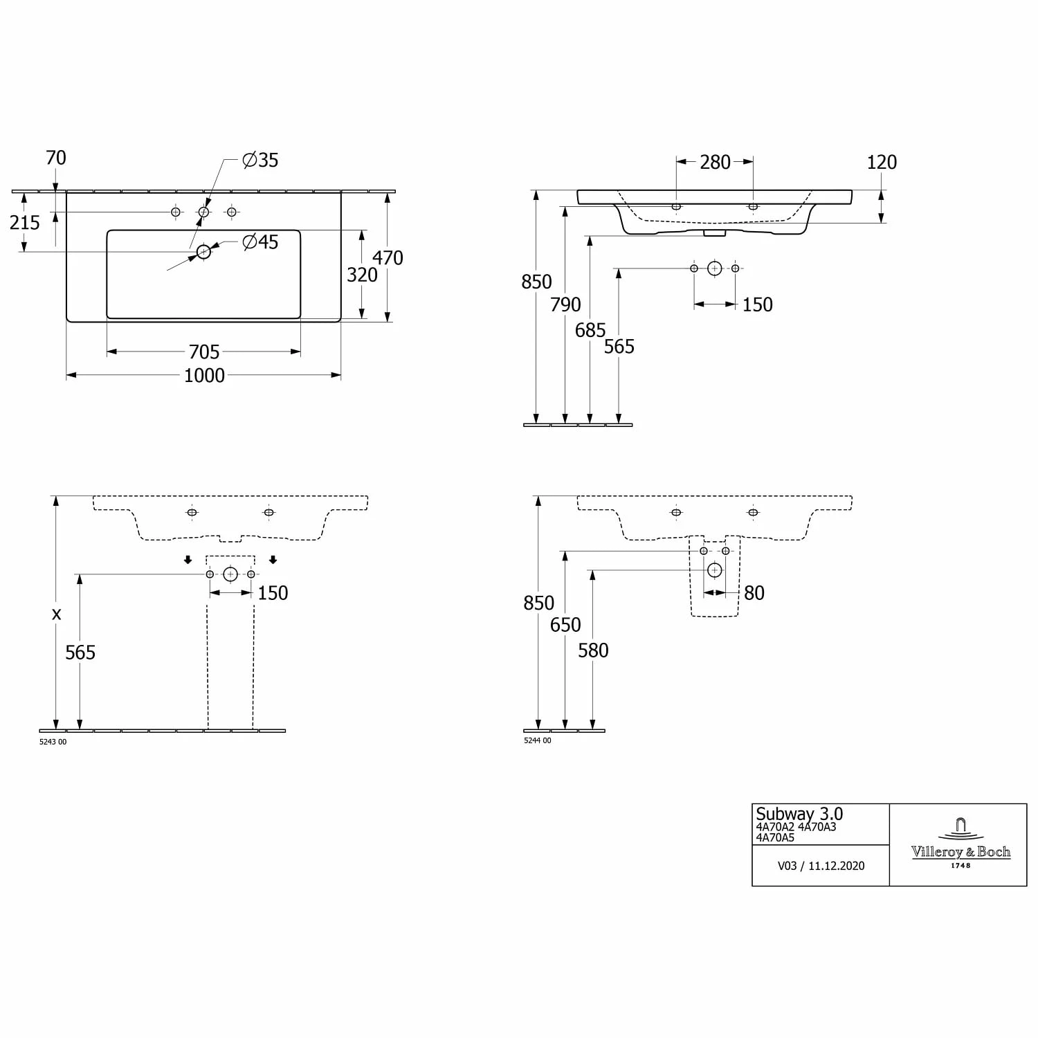 Villeroy & Boch Subway 3.0 Badmöbel-Set 100 Cm Mit Beleuchtung, Griff In Möbelfarbe, 2 Auszüge 7 Villeroy & Boch Subway 3.0 Badmöbel-Set 100 Cm Mit Beleuchtung, Griff In Möbelfarbe, 2 Auszüge – Bild 5