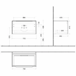 Villeroy & Boch Subway 3.0 Möbelset Mit 1 Auszug, Mit Spiegel, 80 Cm -Badezimmer Verkaufs-Shop villeroy boch alle kollektionen subway 3 4688825