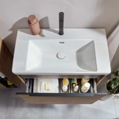 Villeroy & Boch Subway 3.0 Möbelset Mit 1 Auszug, Mit Spiegel, Griffleiste Aluminium Volcano Black, 80 Cm -Badezimmer Verkaufs-Shop villeroy boch alle kollektionen subway 3 4688861