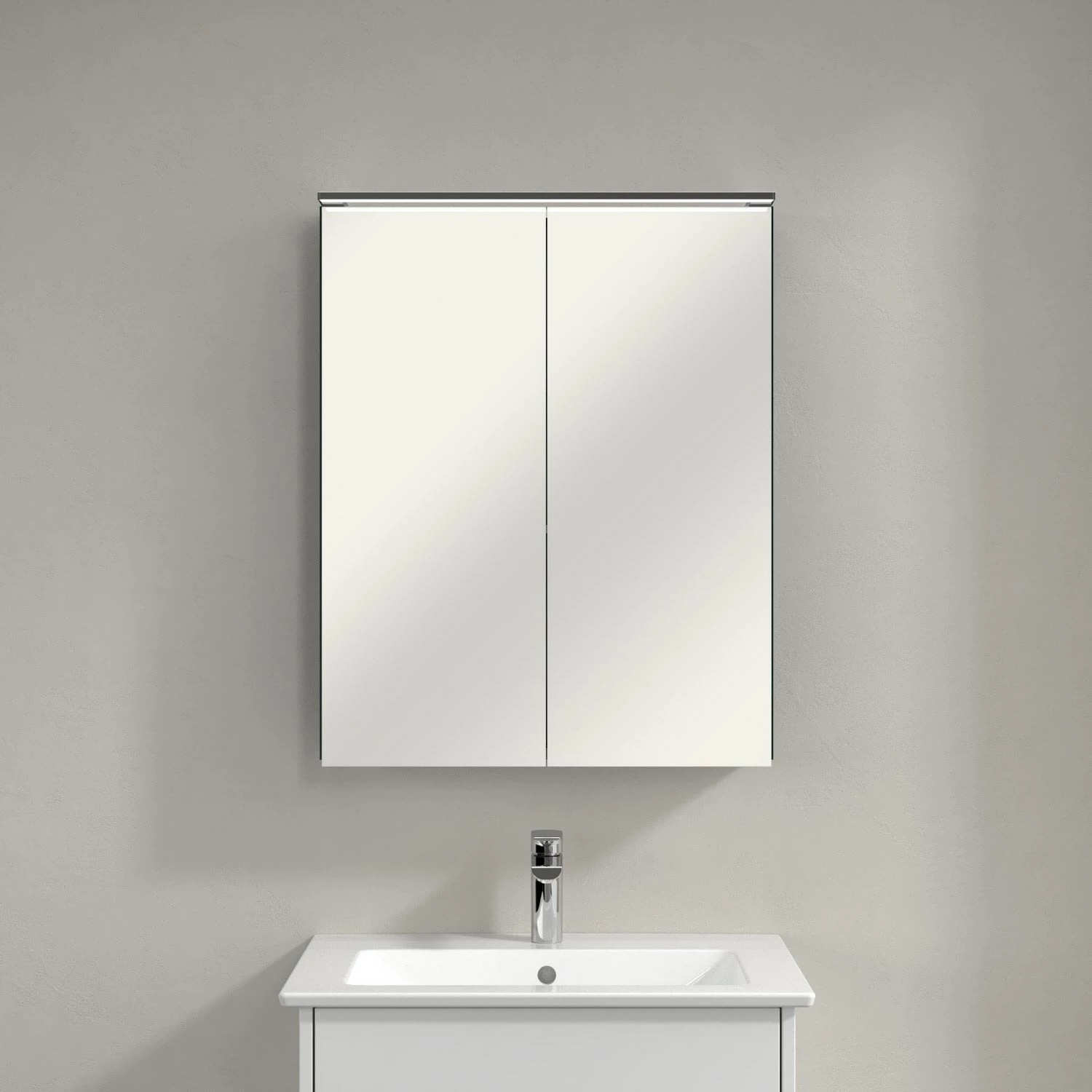 Villeroy & Boch Finero Waschtischunterschrank 65 Cm Mit Waschtisch Und Spiegelschrank, 2 Auszüge 3 Villeroy & Boch Finero Waschtischunterschrank 65 Cm Mit Waschtisch Und Spiegelschrank, 2 Auszüge