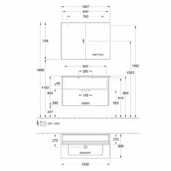 Villeroy & Boch Finero Waschtischunterschrank 100 Cm Mit Waschtisch Und Spiegelschrank, 2 Auszüge -Badezimmer Verkaufs-Shop villeroy boch badmoebel finero waschtischunterschrank mit 6155272