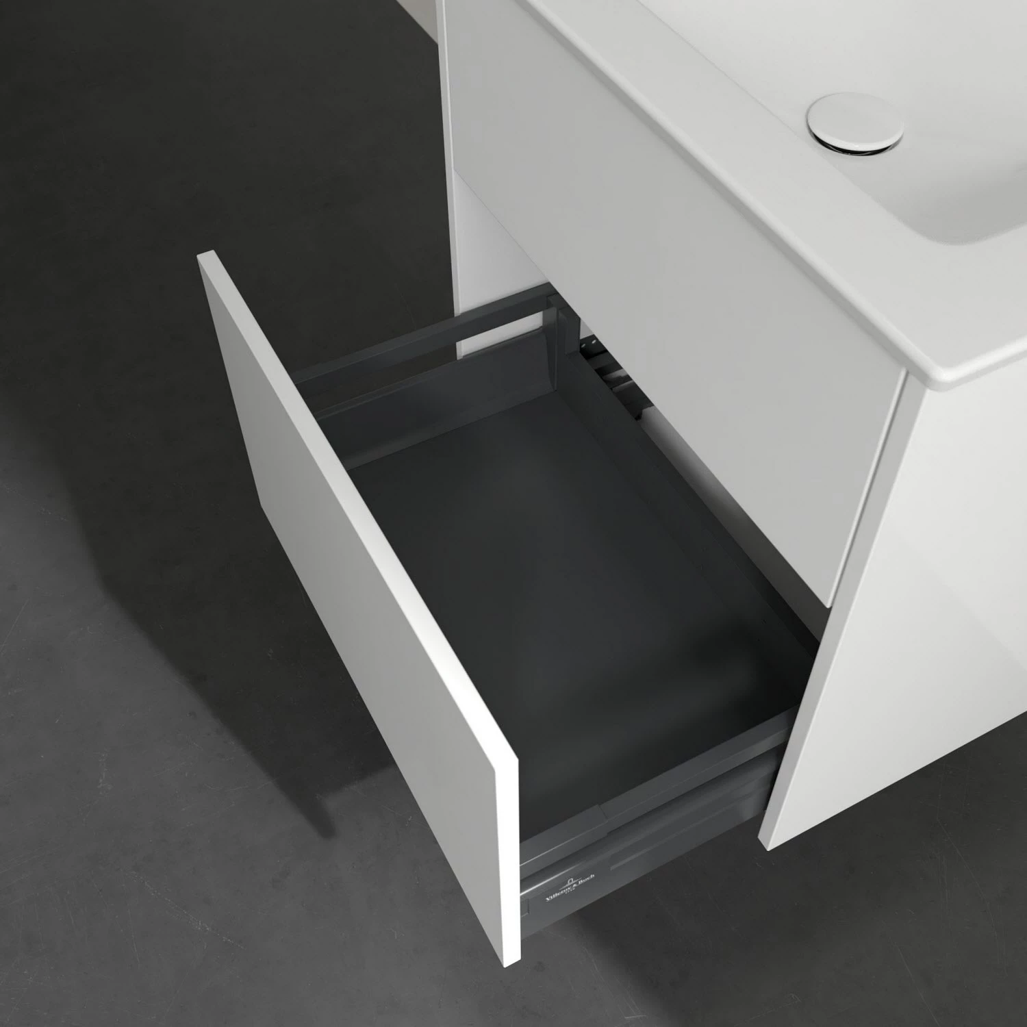 Villeroy & Boch Finero Waschtischunterschrank 65 Cm Mit Waschtisch Und Spiegelschrank, 2 Auszüge 7 Villeroy & Boch Finero Waschtischunterschrank 65 Cm Mit Waschtisch Und Spiegelschrank, 2 Auszüge – Bild 5