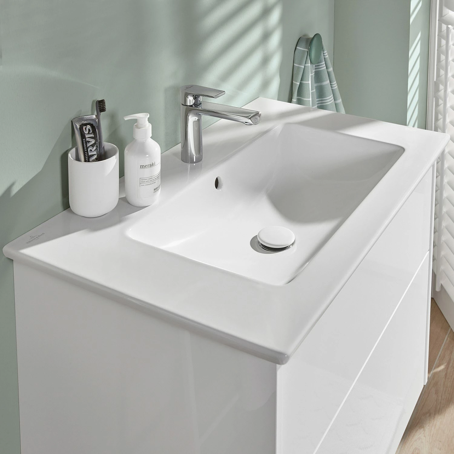 Villeroy & Boch Finero Waschtischunterschrank 80 Cm Mit Waschtisch Und Spiegelschrank, 2 Auszüge 9 Villeroy & Boch Finero Waschtischunterschrank 80 Cm Mit Waschtisch Und Spiegelschrank, 2 Auszüge – Bild 7